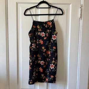 Topshop Black Floral Mini Dress